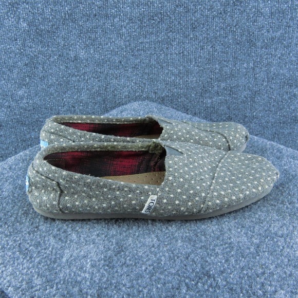 TOMS Women Slip-On Shoes Gray Fabric Slip On Size 7 Medium - Picture 3 of 7